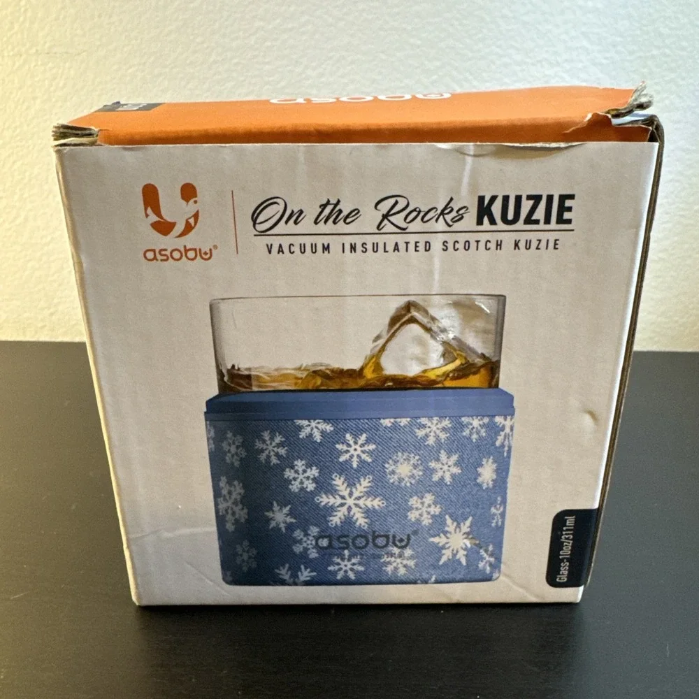 Asobu On The Rocks Kuzie | Scotch Glass‎ With Insulated Sleeve 10 Ounce NIB